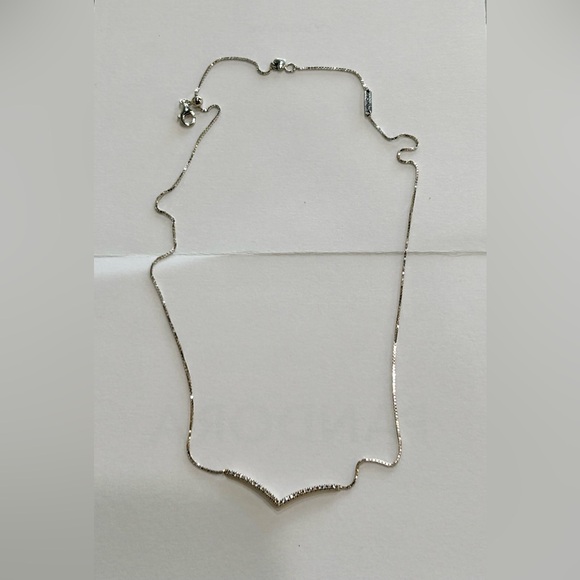 RETIRED Silver Wishbone Necklace - Picture 1 of 5